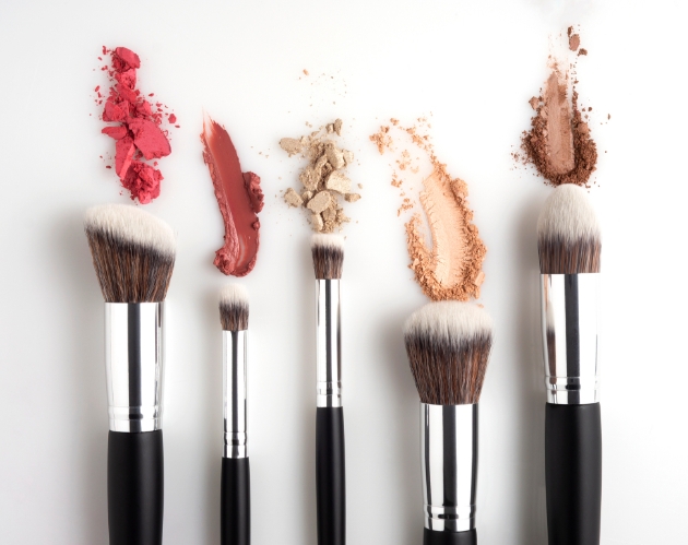 A selection of make-up brushes