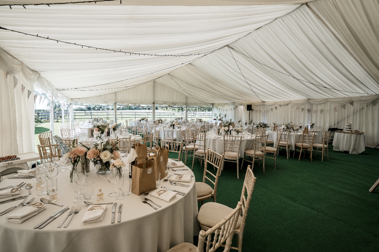 Rusticly decorated marquee