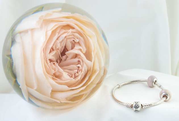 bouquet paperweight and charm bracelet bead