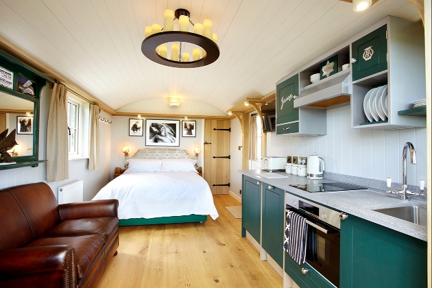Themed shepherd huts in style of first female pilot