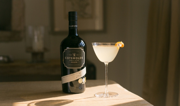 black bottle with vintage style label cloud martini gin 