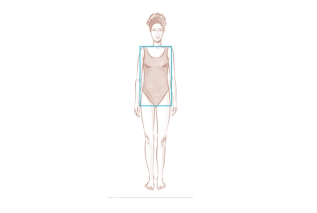long rectangle box on woman's body