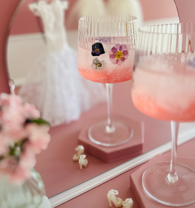 Pink bridal cocktails