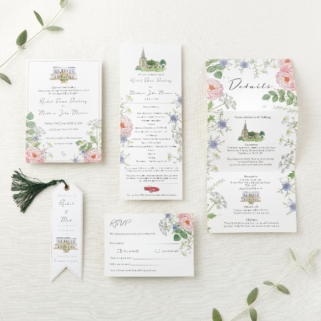 floral and watercolour stationery set by Sarah Dowling